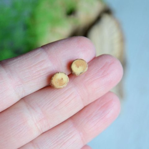 Naturalne kolczyki z drewna świerkowego Naturalne kolczyki z drewna świerkowego