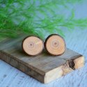 Duże kolczyki z naturalnego drewna i srebra