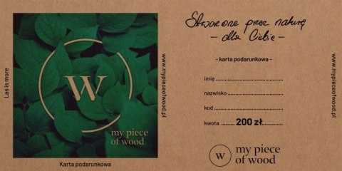 Karta podarunkowa - wersja elektroniczna Karta podarunkowa - wersja elektroniczna