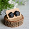 Czarne diamenty - kolczyki z drewna