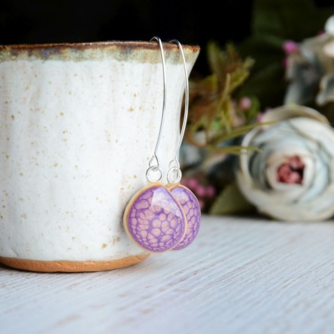 Fioletowe kolczyki handmade Fioletowe kolczyki handmade