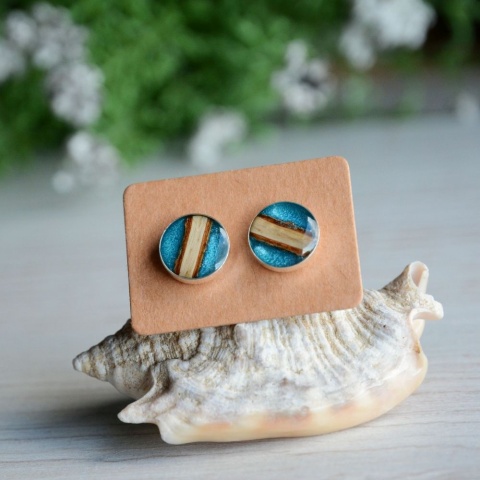 Wyjątkowe niebieskie kolczyki handmade Wyjątkowe niebieskie kolczyki handmade