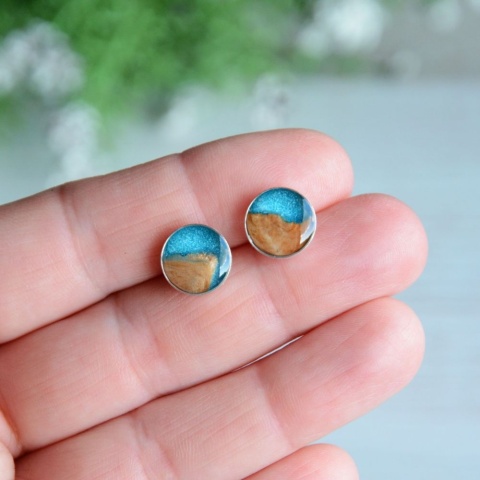 Niebieskie kolczyki ręcznie wykonane