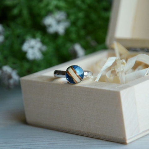 Niebieski pierścionek hand made