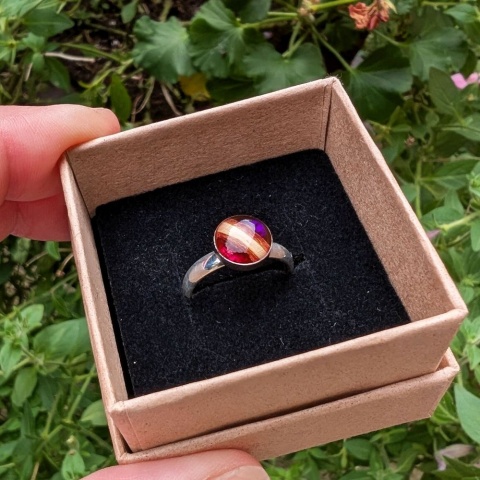 Różowy pierścionek handmade