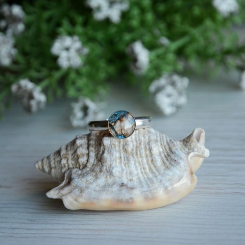 Pierścionek hand made z korą