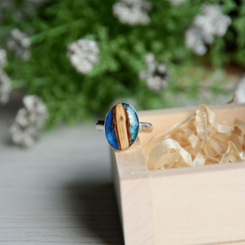 Niebieski pierścionek handmade