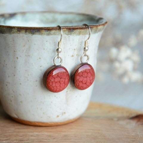 Wiśniowe kolczyki wiszące handmade Wiśniowe kolczyki wiszące handmade