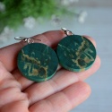 Ciemnozielone kolczyki ręcznie wykonane