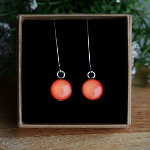 Czerwono pomarańczowe kolczyki