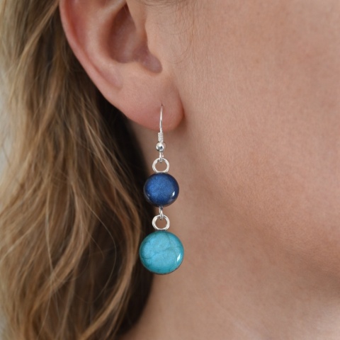 Długie niebieskie kolczyki