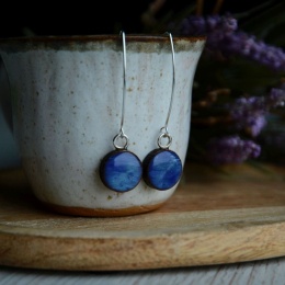 Długie niebieskie kolczyki wiszące