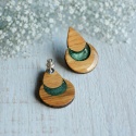 Drewniane kolczyki na sztyfcie duże