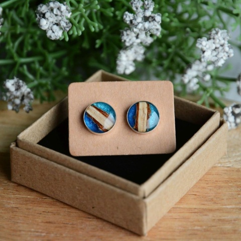 Oryginalne niebieskie kolczyki handmade