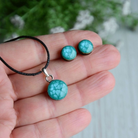 Błękitny komplet biżuterii