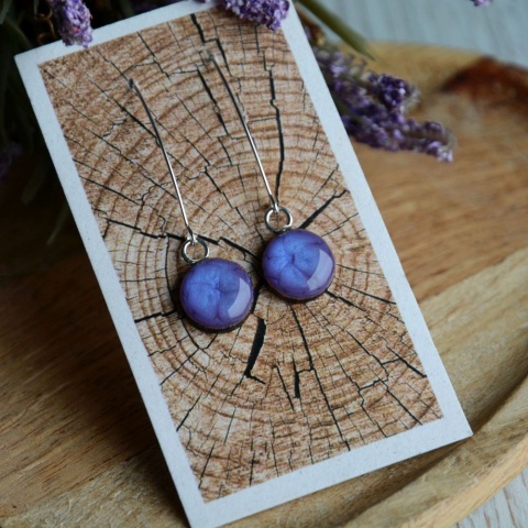 Kolczyki fiolet handmade