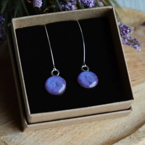 Ręcznie wykonane fioletowe kolczyki