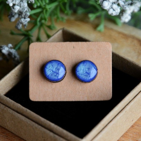 Niebieskie kolczyki sztyfty