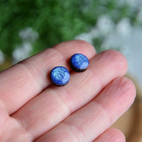 Ręcznie wykonane niebieskie kolczyki