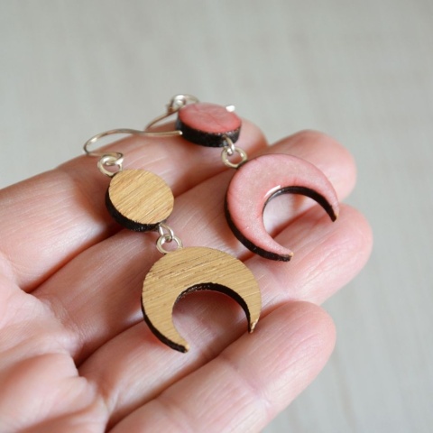 Kolczyki handmade z drewna