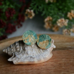 Turkusowe kolczyki koła na sztyfcie