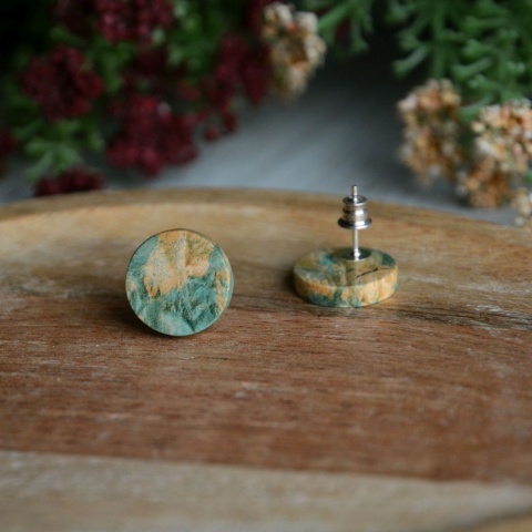 Ręcznie wykonane kolczyki sztyfty turkus