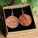 Duże kolczyki wiszące z drewna koła