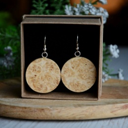 Wiszące kolczyki XL z drewna