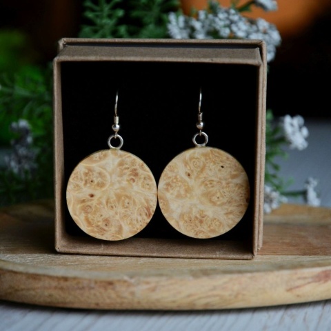 Wiszące kolczyki XL z drewna