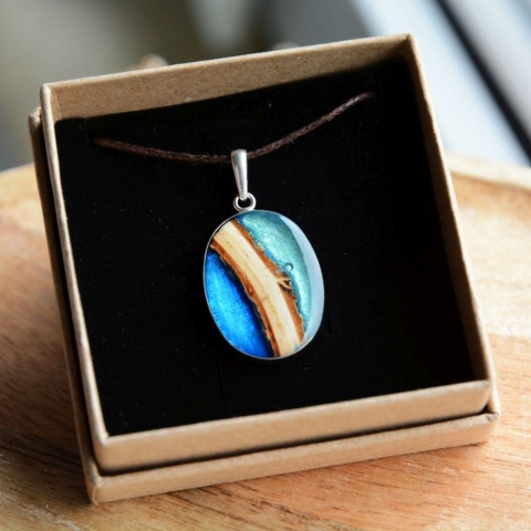 Unikatowy niebieski wisior hand made