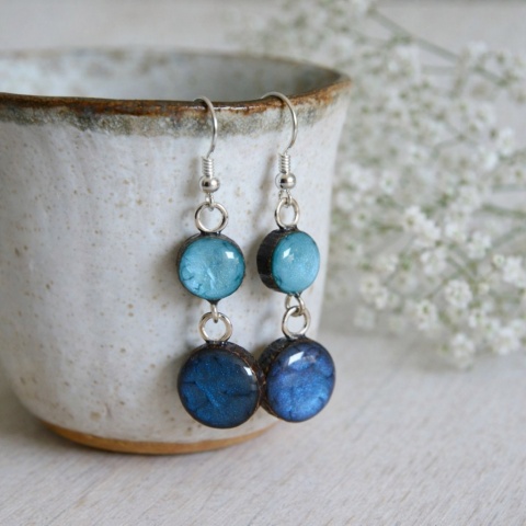 Długie kolczyki z dwóch oczek